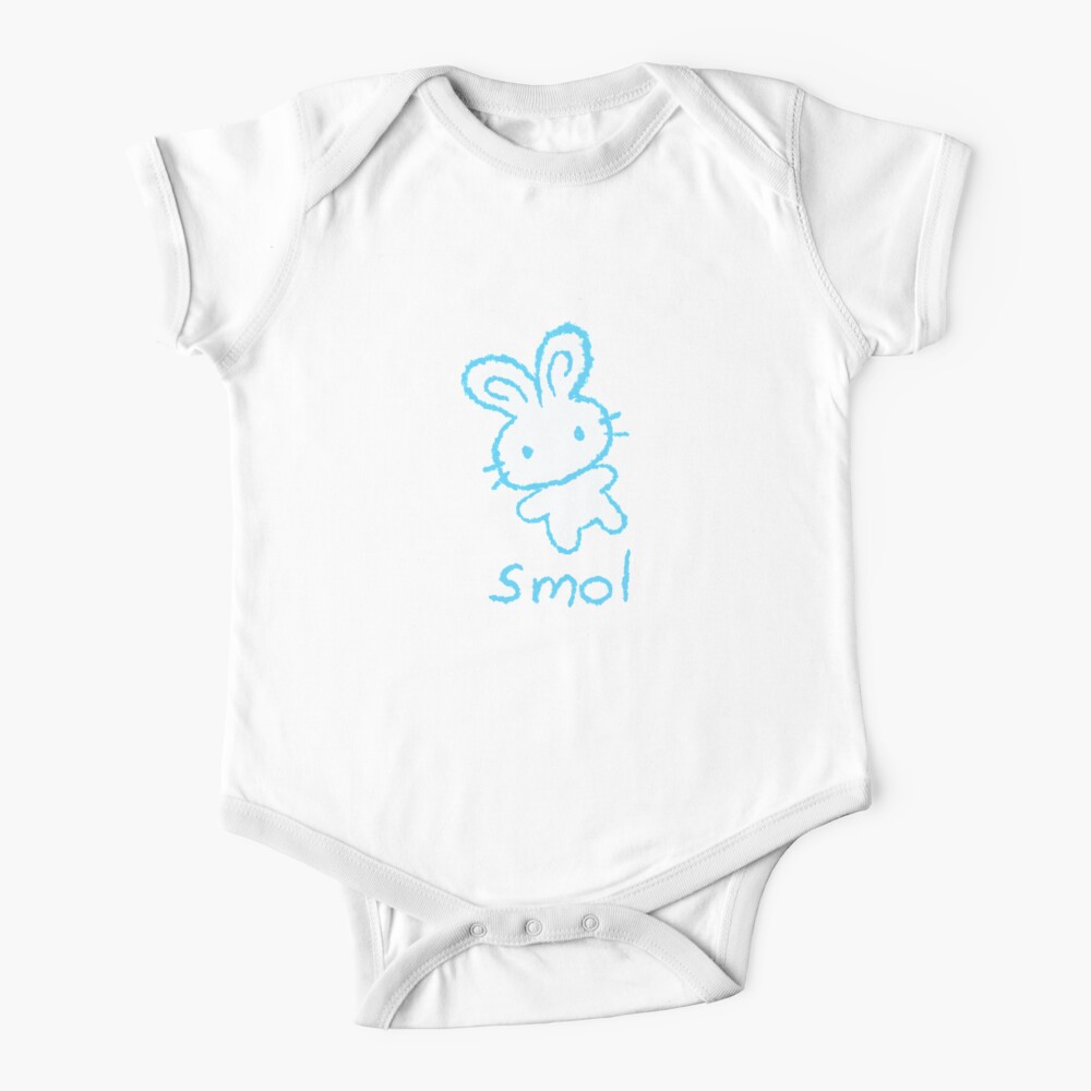 Smol Crayon Bunny Cute Kawaii Simple Doodle Art Baby One Piece By Bonbonbunny Redbubble
