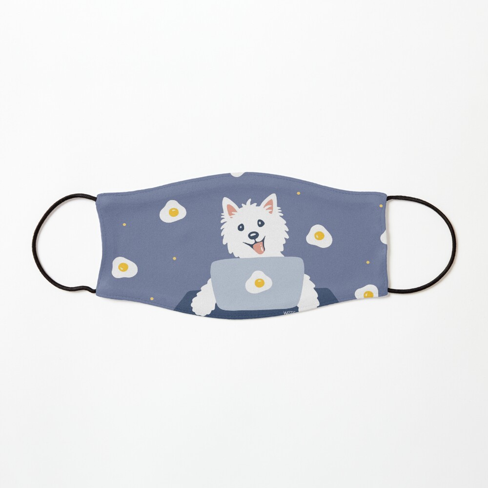 Westie Dog Working From Home Mask