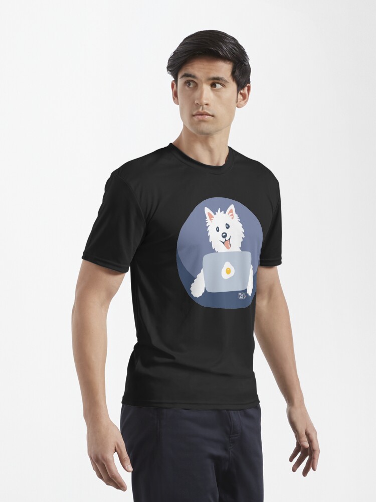 Thumbnail 3 of 7, Active T-Shirt, Westie Dog Working From Home designed and sold by mirunasfia.