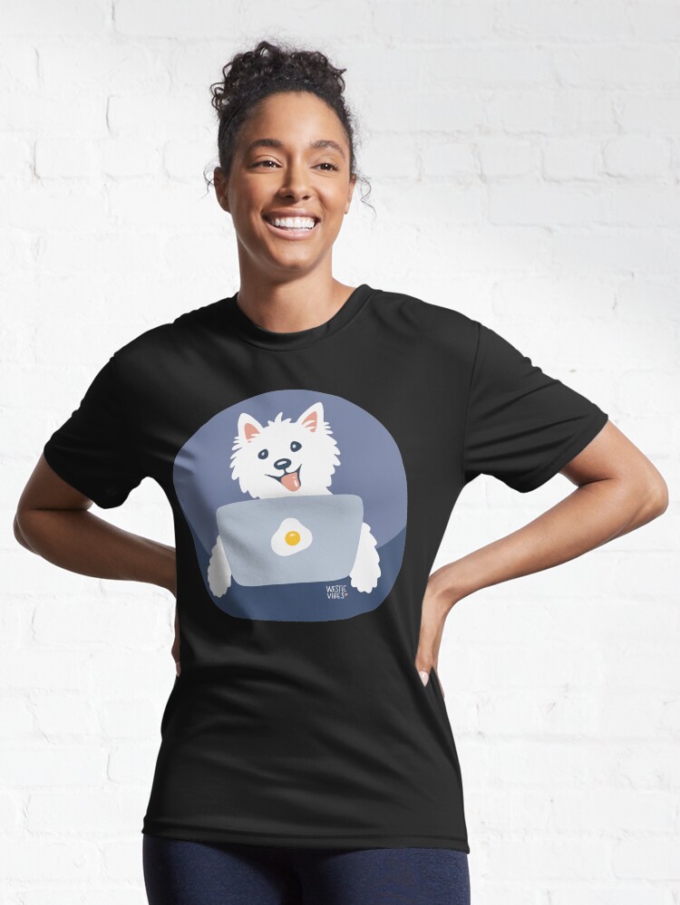 Thumbnail 6 of 7, Active T-Shirt, Westie Dog Working From Home designed and sold by mirunasfia.