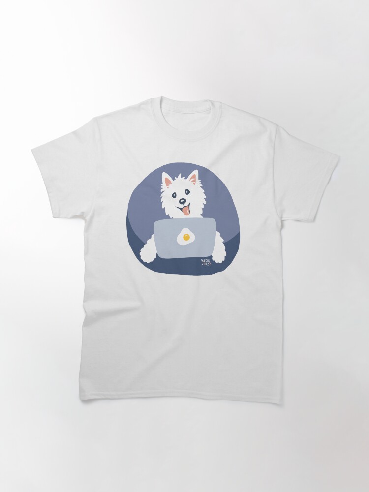Thumbnail 3 of 7, Classic T-Shirt, Westie Dog Working From Home designed and sold by mirunasfia.