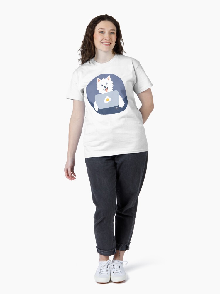 Thumbnail 4 of 7, Classic T-Shirt, Westie Dog Working From Home designed and sold by mirunasfia.