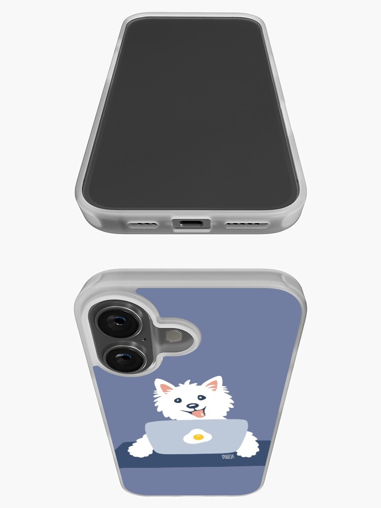Thumbnail 3 of 5, iPhone Case, Westie Dog Working From Home designed and sold by mirunasfia.
