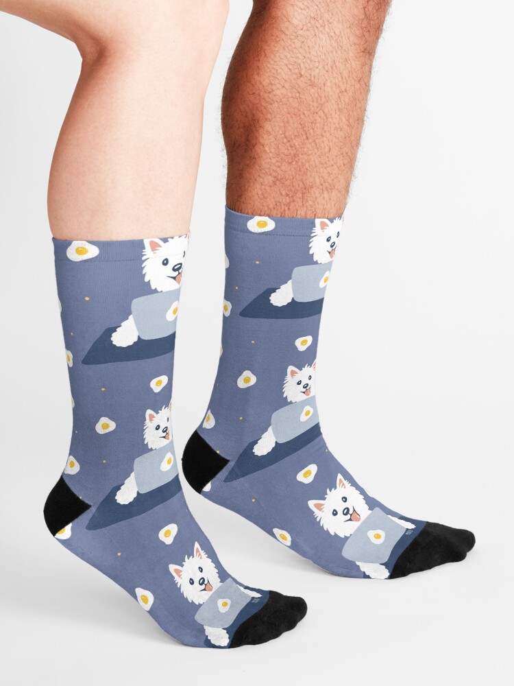 Alternate view of Westie Dog Working From Home Socks