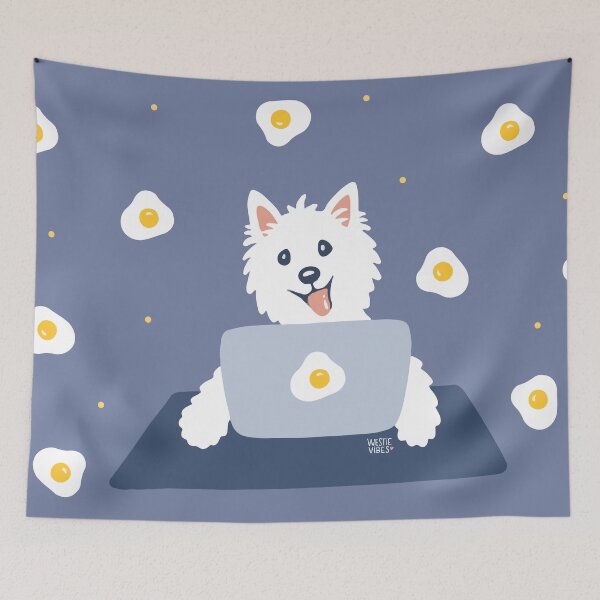 Item preview, Westie Dog Working From Home designed and sold by Miruna Illustration.