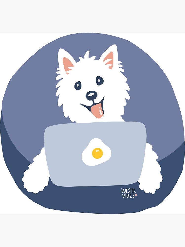 Westie Dog Working From Home by mirunasfia