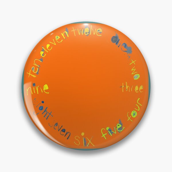 Item preview, Orange O'Clock with Numbers, watercolor in orange blue lime green yellow designed and sold by djrunnels.