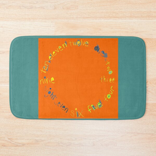 Item preview, Orange O'Clock with Numbers, watercolor in orange blue lime green yellow designed and sold by djrunnels.