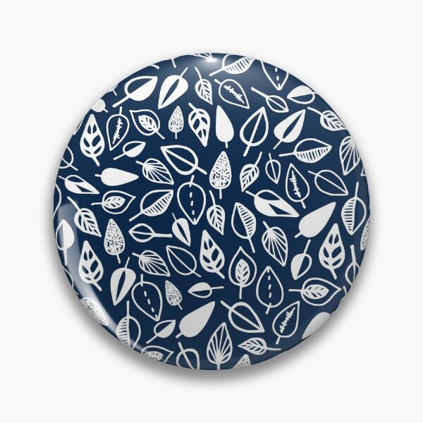 Item preview, leaf pattern navy blue and white designed and sold by Tanya-GR.