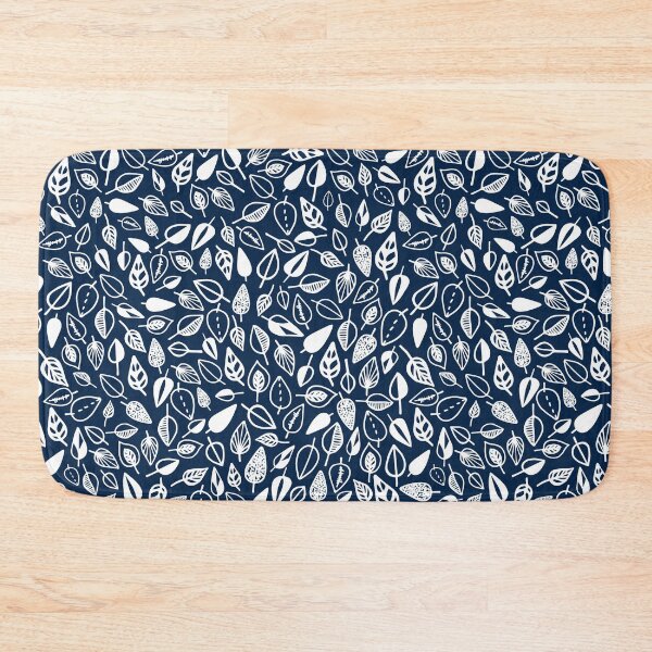 Item preview, leaf pattern navy blue and white designed and sold by Tanya-GR.