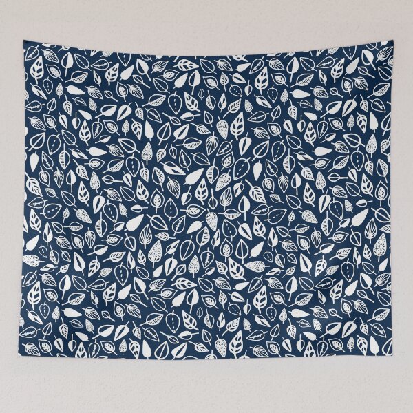 Item preview, leaf pattern navy blue and white designed and sold by Tanya-GR.