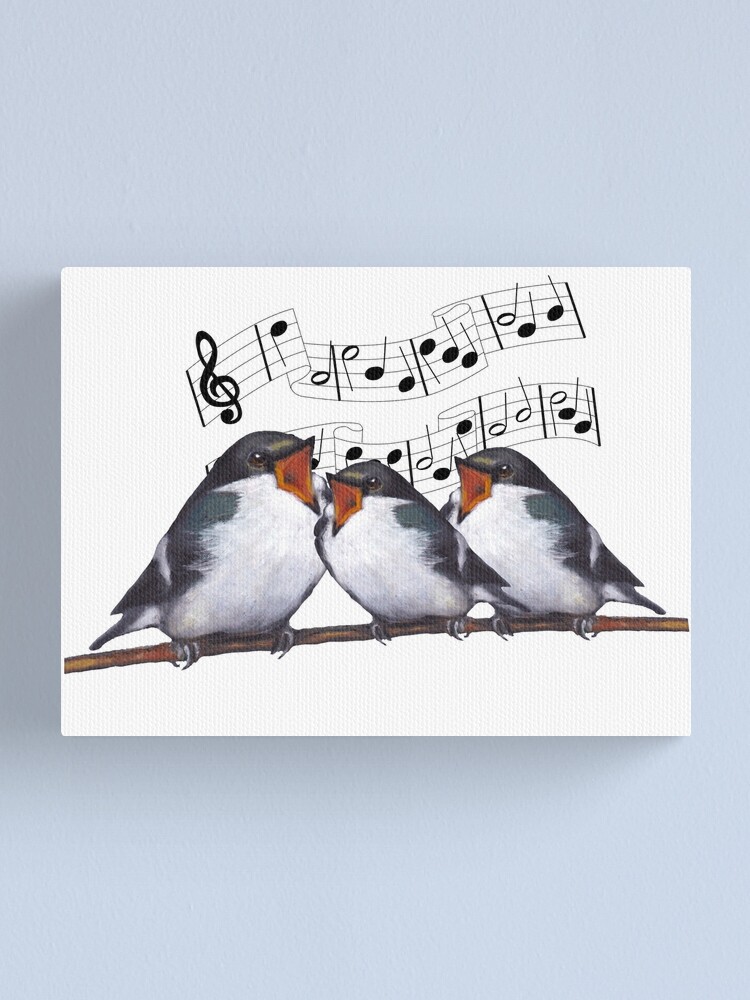 Three Singing Birds, Musical Notes, Choir, Singers, Music, Illustration,  Art Photographic Print for Sale by Joyce Geleynse