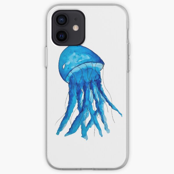 Blue Watercolor Jellyfish iPhone Soft Case