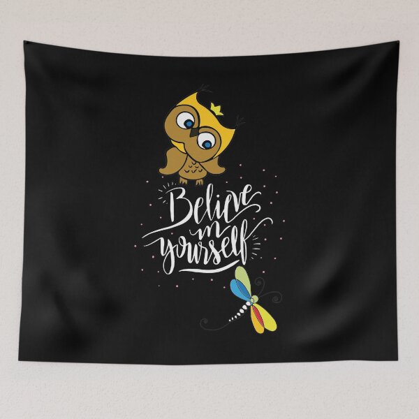 Item preview, Believe In Yourself - Owl & Dragonfly | Inspirational designed and sold by ColorfulMystic.