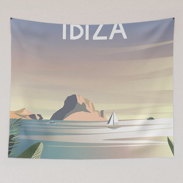 Item preview, Ibiza travel poster vintage retro beach spain designed and sold by Arctic frame studio.