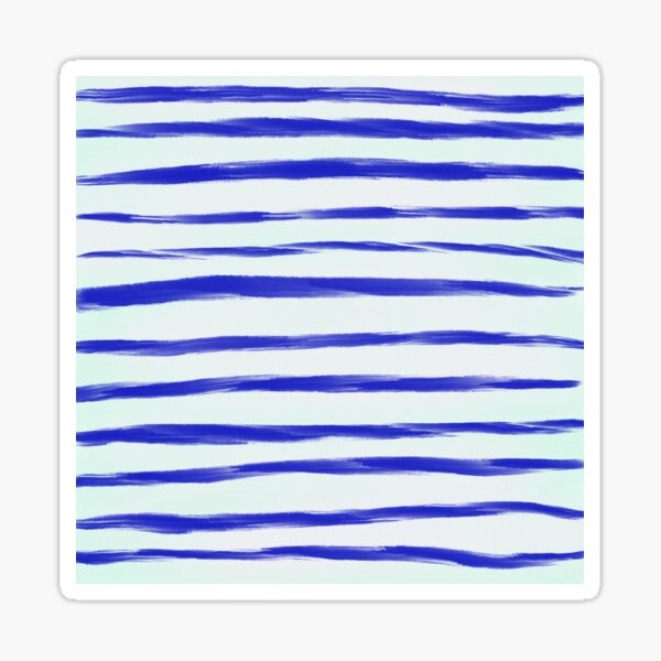 Blue and White Stripes Sticker