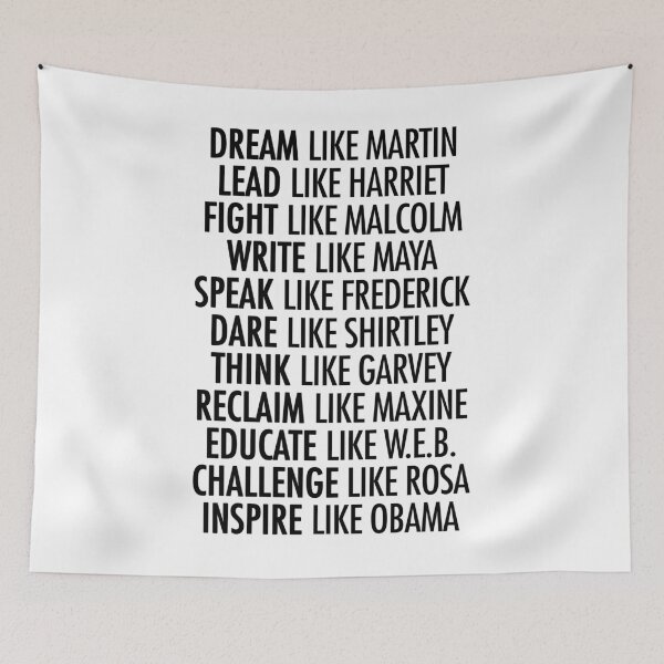 Item preview, Black History Related Design That Reads: Dream like Martin Lead like Harriet Fight like Malcolm Think like Garvey Write like Maya Build like Madam C.J Speak like Frederick Educated like W.E.B Believe designed and sold by Profashionall.