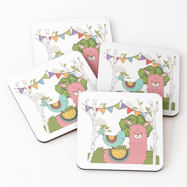 Item preview, Cute llama and bird designed and sold by angieanguk.