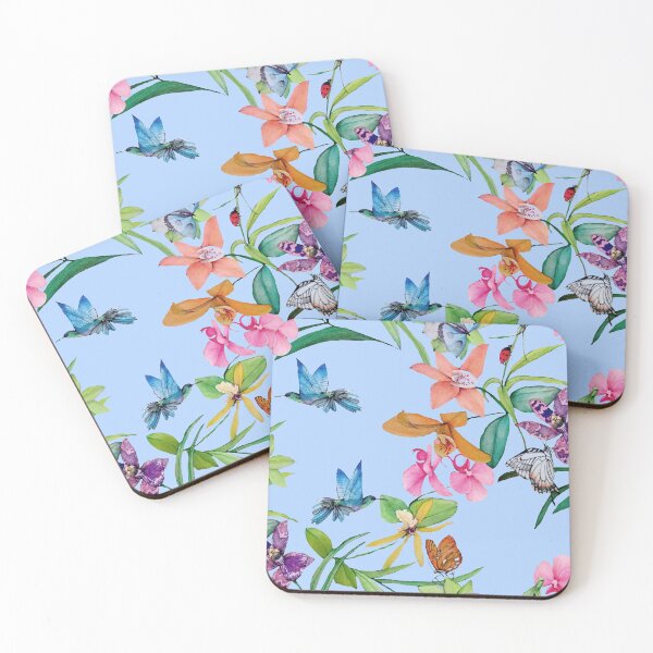 Item preview, orchids with butterflies and hummingbird designed and sold by maicagonzalez.