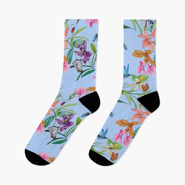 Item preview, orchids with butterflies and hummingbird designed and sold by maicagonzalez.