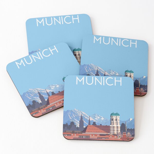 Item preview, Munich cityscape  travel poster designed and sold by Arctic frame studio.