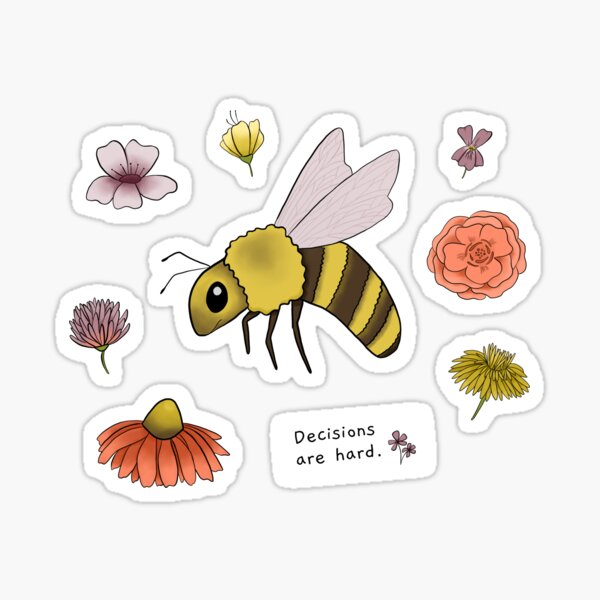 Little Bee Can't Decide Sticker