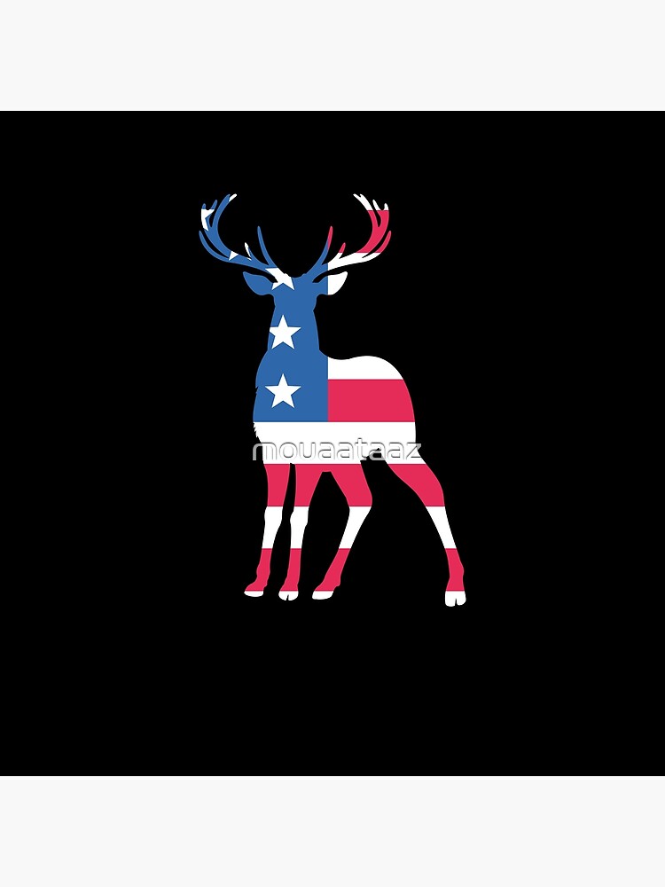 "Deer American Flag Patriotic 4th Of July Gift" Poster by mouaataaz