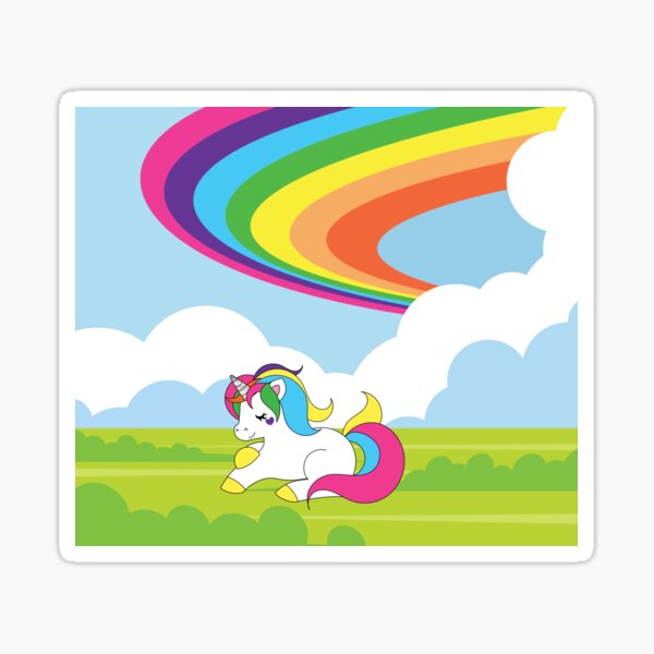Sticker multicolor Unicornios de 48x68cm