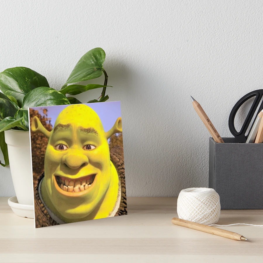 Shrek 2 - Shrek Awkward Smiling Photographic Print for Sale by volkaneeka