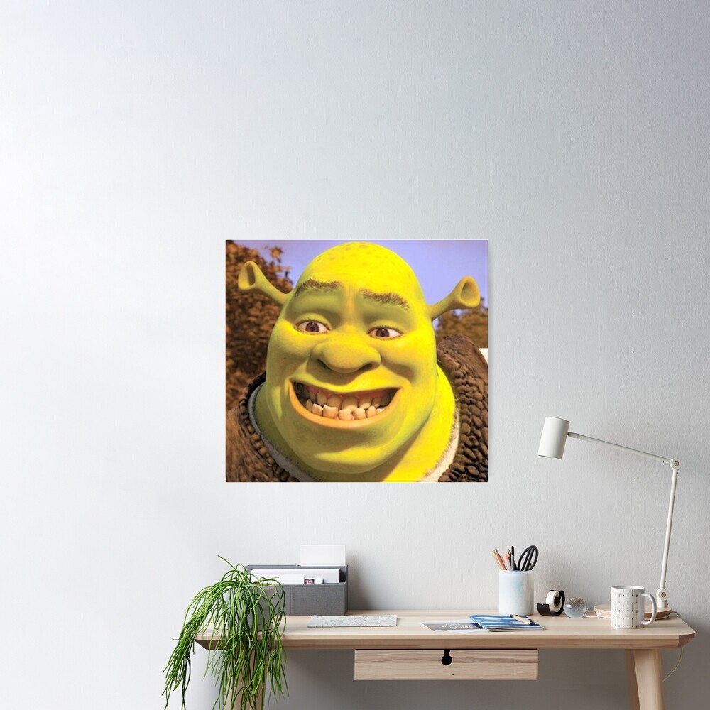 Shrek 2 - Shrek Awkward Smiling Photographic Print for Sale by volkaneeka