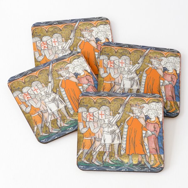 Item preview, Galahad with Perceval and Bors before King Arthur designed and sold by brushandframes.