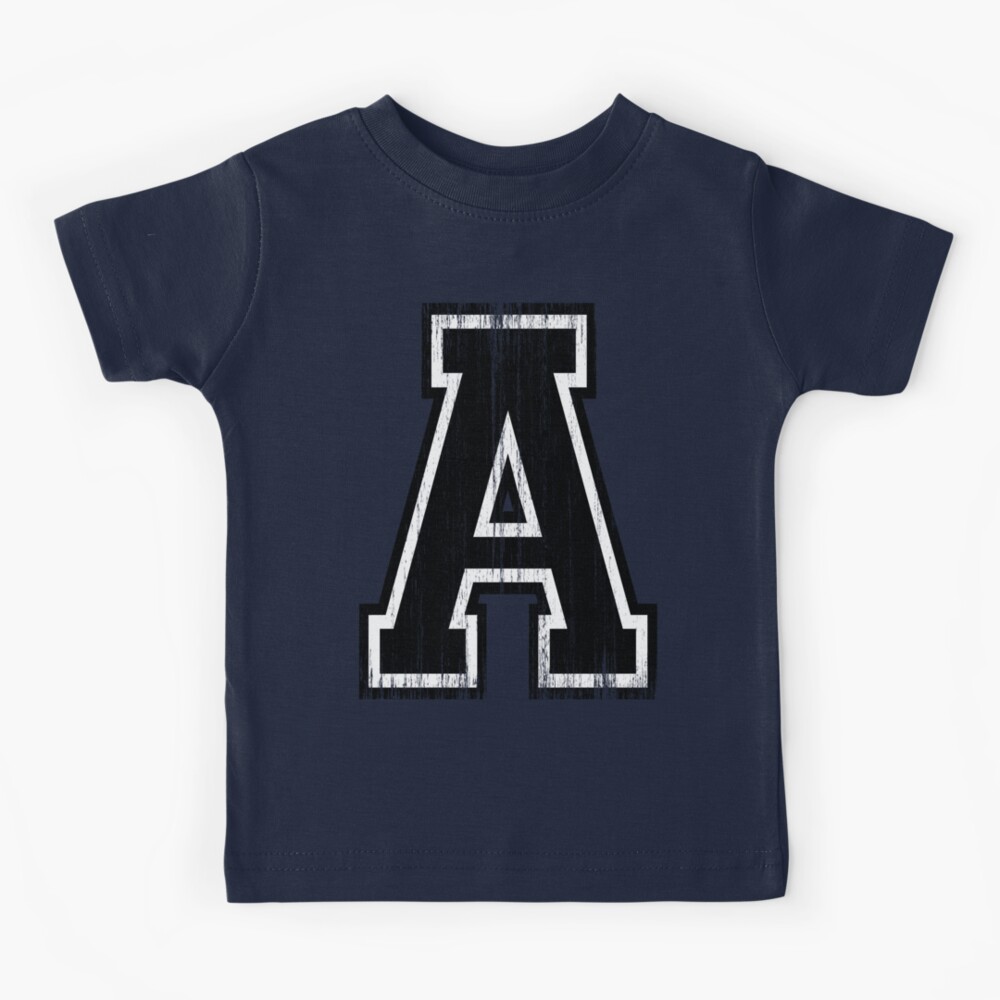 Presentation Alphabets: Royal Blue & Gold Varsity Letter M