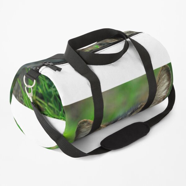 Portrait of grey wild cat Duffle Bag