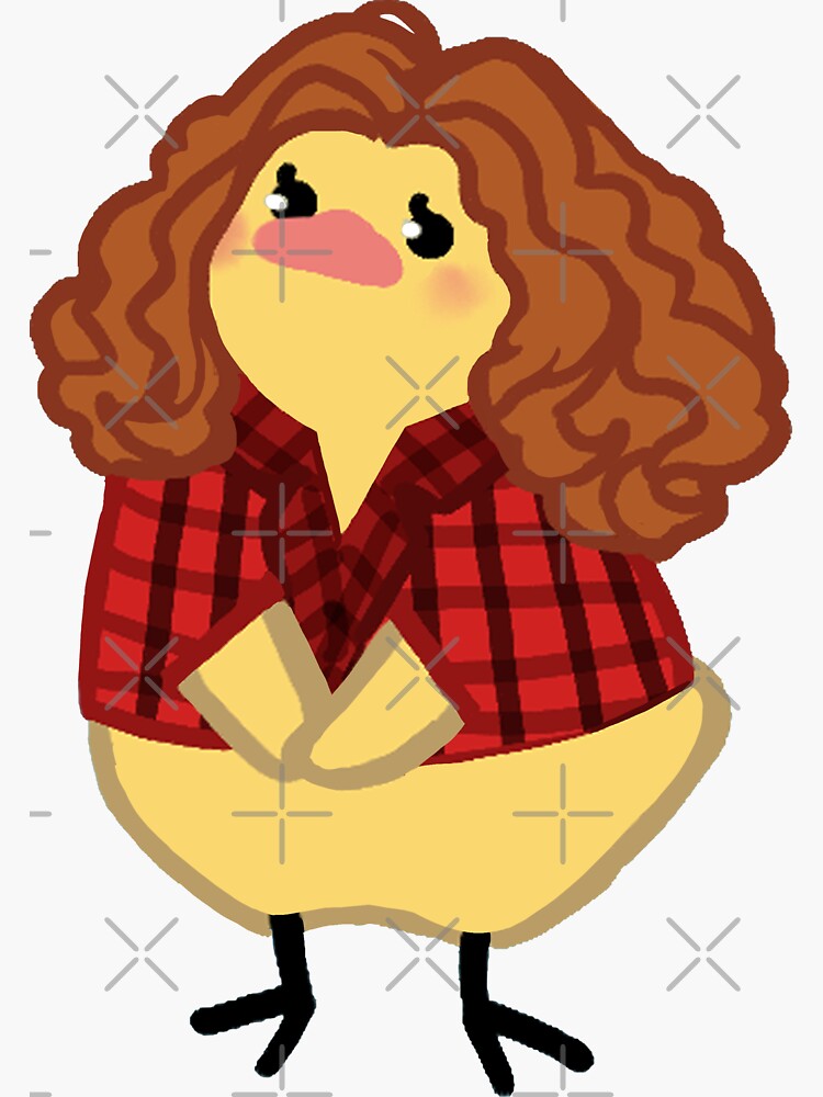 Thumbnail 3 of 3, Sticker, Cutie Redhead Birdblob designed and sold by Sabtastic.