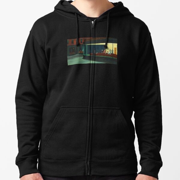 Nighthawks, by Edward Hopper, Oil on Canvas, 1942. Zipped Hoodie