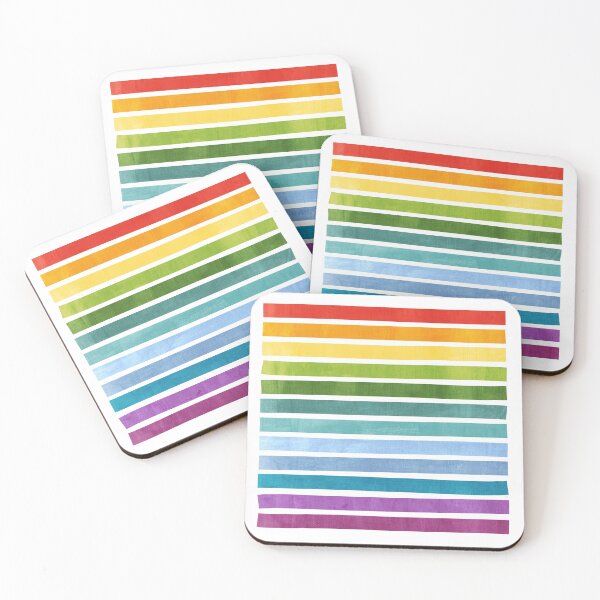 Item preview, Rainbow Watercolor Hand Drawn Horizontal Stripes designed and sold by Elsy's Art.