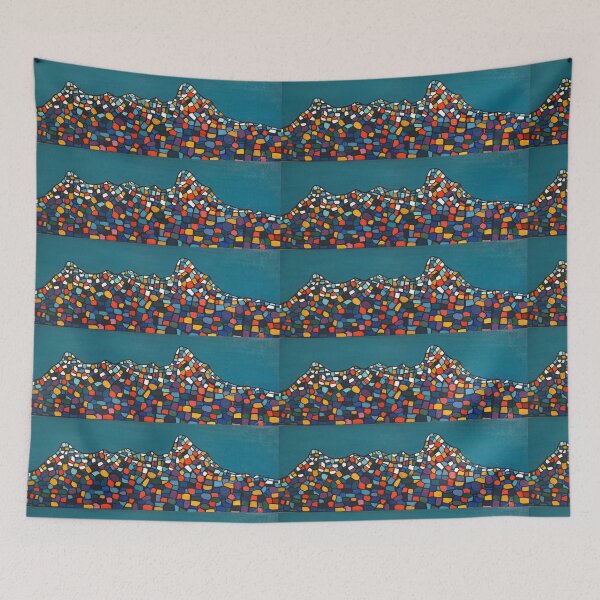 Item preview, Ha Ling Mountain Mosaic - blue designed and sold by Shayduk.