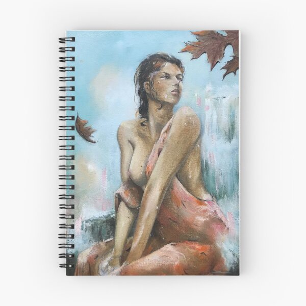 Item preview, Surreal Autumn Beauty, woman lingering at the waterfall. designed and sold by CarolineDenaro.
