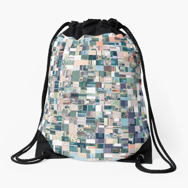 Jumbled Geometric Abstract Drawstring Bag
