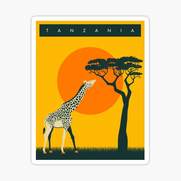 Artikel-Vorschau von Retro Tansania Reiseposter, designt und verkauft von piece-of-schist.
