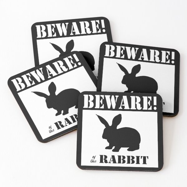 Item preview, Beware of the rabbit sign, black designed and sold by Agaly.