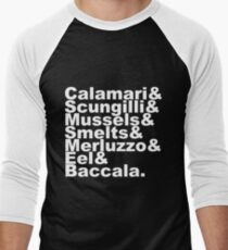 7 Fishes Seven Christmas Eve Italian Men's Baseball ¾ T-Shirt