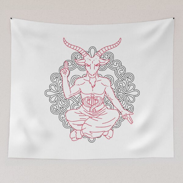 Item preview, Horned Devil Shirt Black Goat Baphomet Tarot Card Satan designed and sold by DSWShirts.