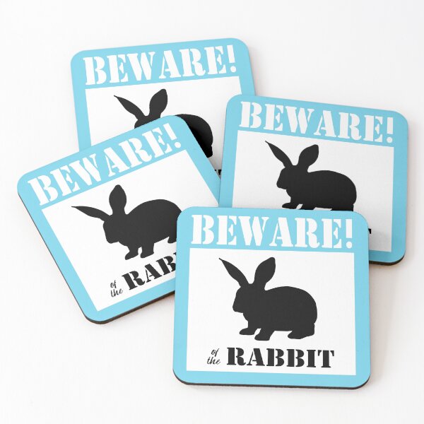 Item preview, Beware of the rabbit sign, blue designed and sold by Agaly.