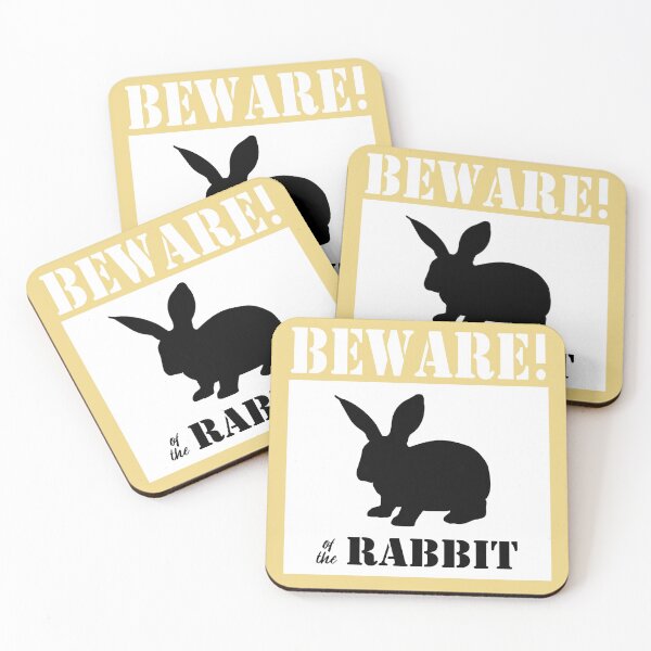 Item preview, Beware of the rabbit sign, yellow designed and sold by Agaly.