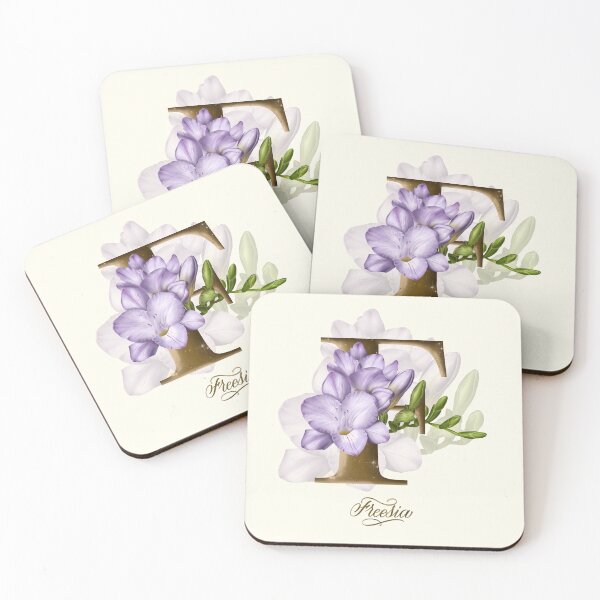 Item preview, F letter. Freesia. Flower alphabet. designed and sold by BananiLettering.