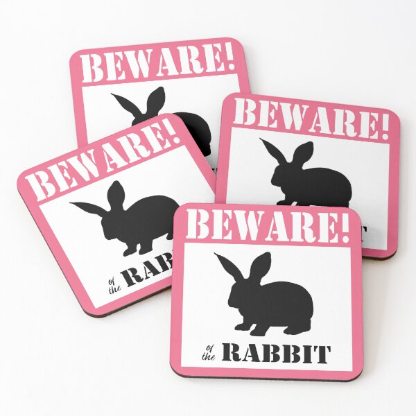 Item preview, Beware of the rabbit sign, pink designed and sold by Agaly.
