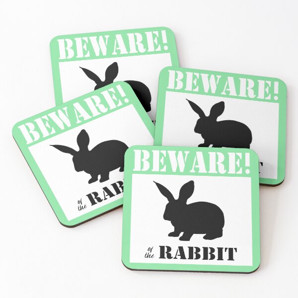 Item preview, Beware of the rabbit sign, green designed and sold by Agaly.