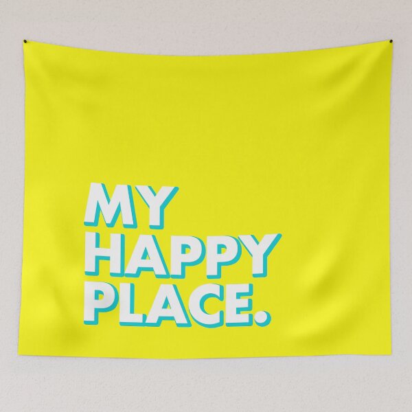 Item preview, MY HAPPY PLACE in yellow designed and sold by SquareClub.