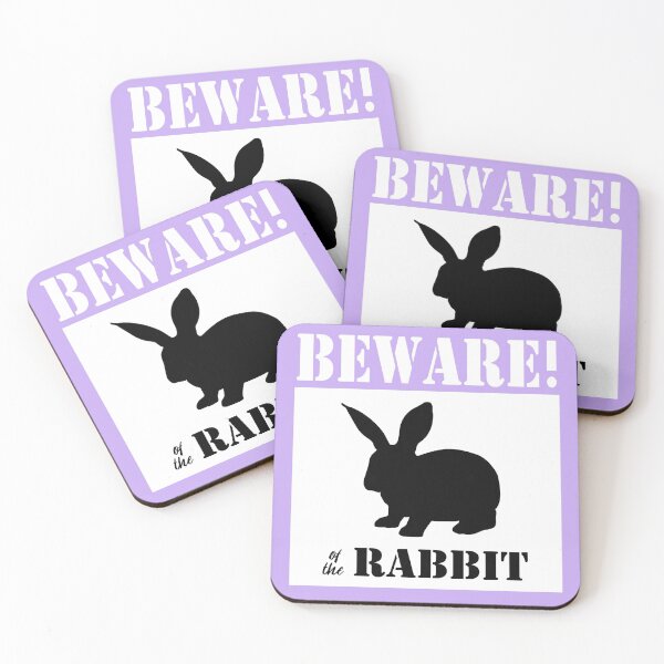 Item preview, Beware of the rabbit sign, purple designed and sold by Agaly.
